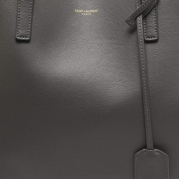 Pre Owned Saint Laurent Grey Leather East West Tote