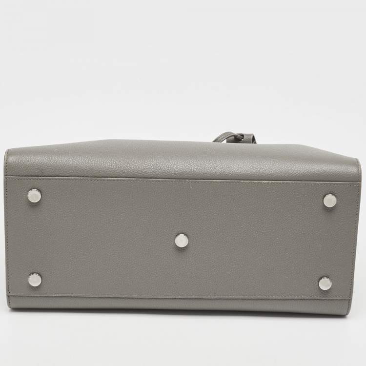 Pre Owned Saint Laurent Grey Leather Small Classic Sac De Jour Tote