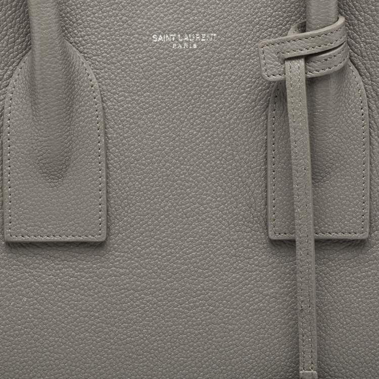 Pre Owned Saint Laurent Grey Leather Small Classic Sac De Jour Tote