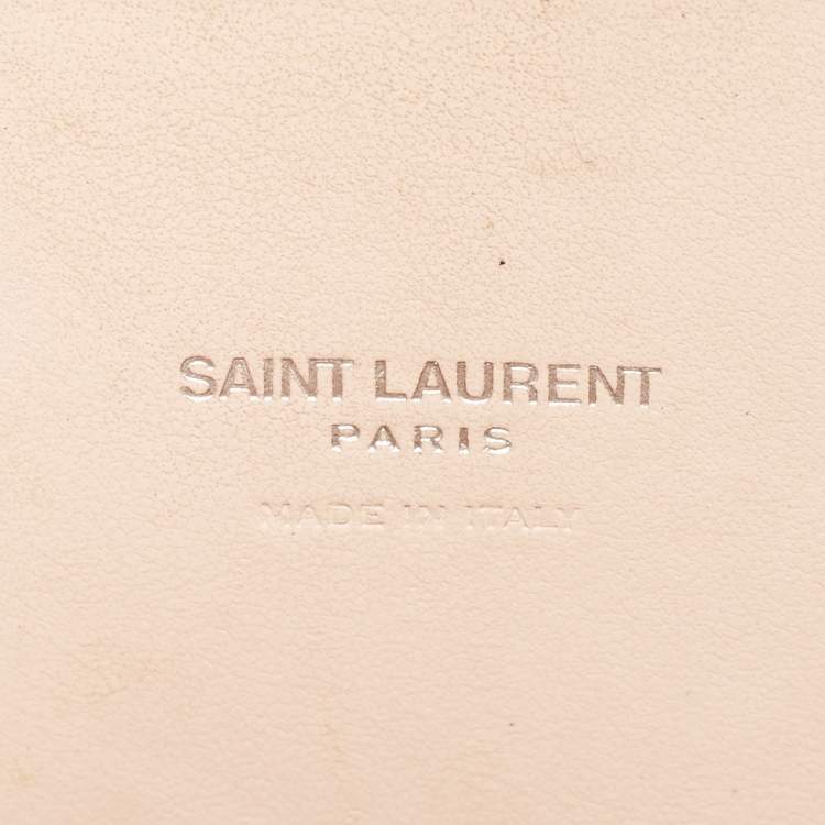 Pre Owned Saint Laurent Pink Croc Embossed Leather Nano Classic Sac De Jour Tote
