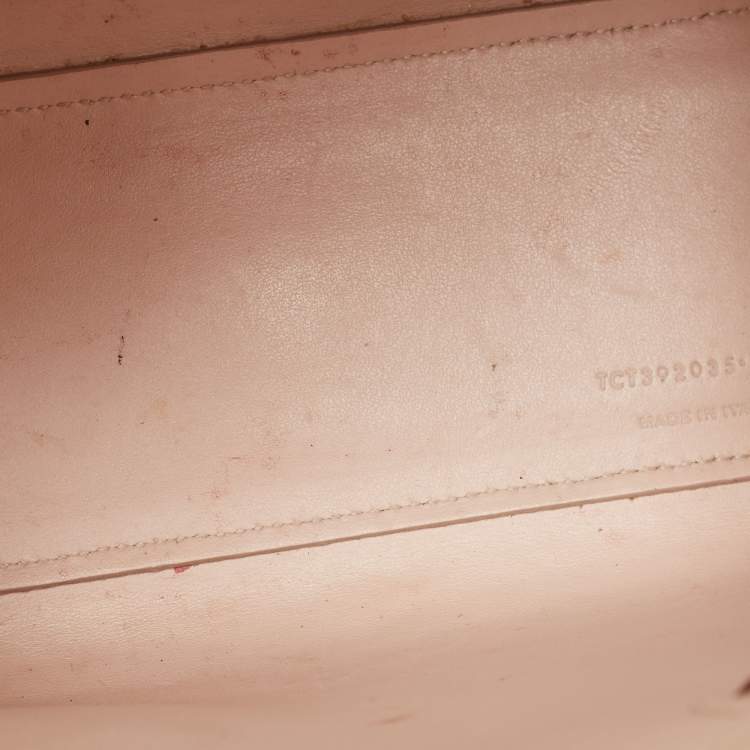 Pre Owned Saint Laurent Pink Croc Embossed Leather Nano Classic Sac De Jour Tote