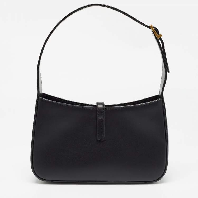 Pre Owned Saint Laurent Black Leather LE 5 À 7 Shoulder Bag