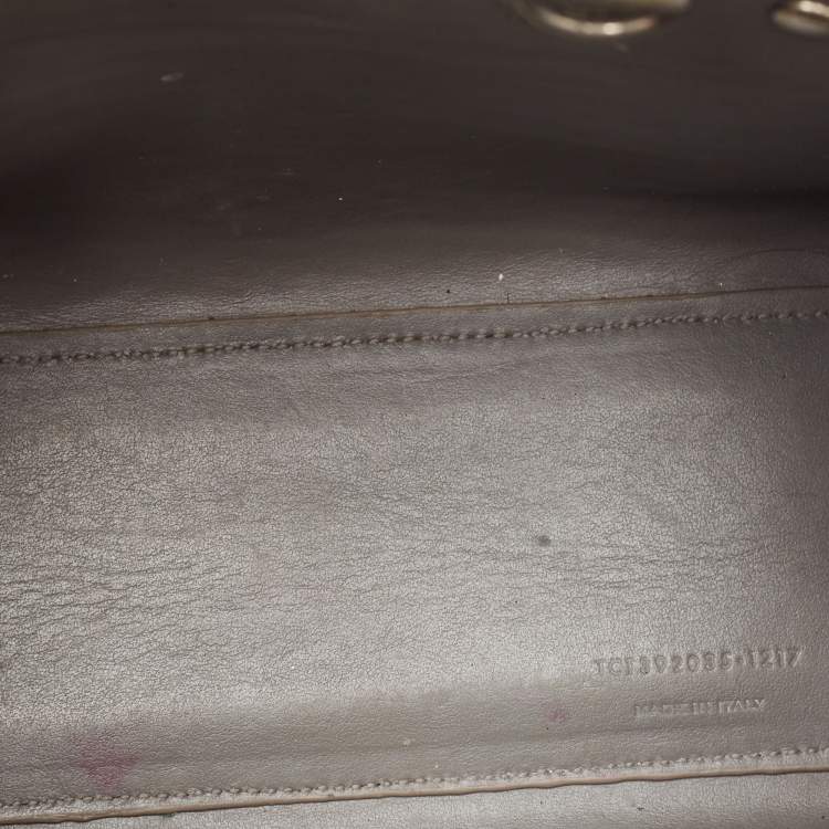 Pre Owned Saint Laurent Grey Croc Embossed Leather Nano Classic Sac De Jour Tote