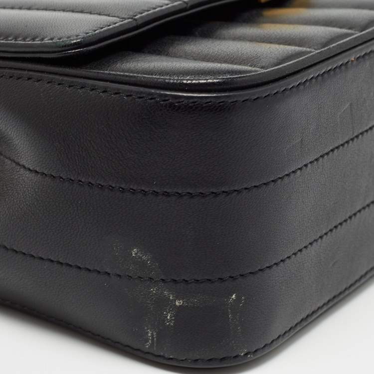مملوكة مسبقًا Saint Laurent Black Quilted Leather Medium Vicky Shoulder Bag