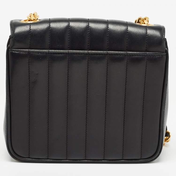مملوكة مسبقًا Saint Laurent Black Quilted Leather Medium Vicky Shoulder Bag
