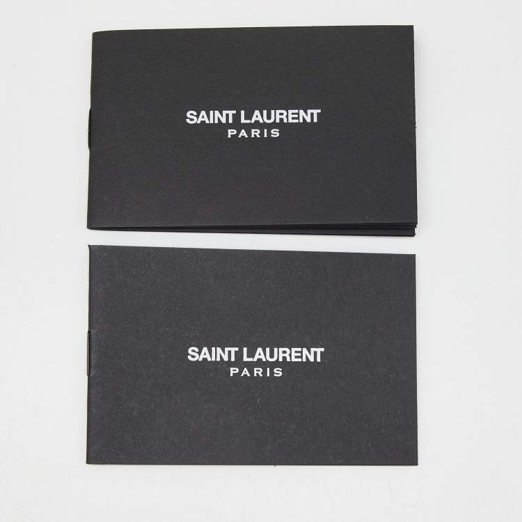 Pre Owned Saint Laurent Black Mix Matelassé Leather Monogram Envelope Wallet on Chain