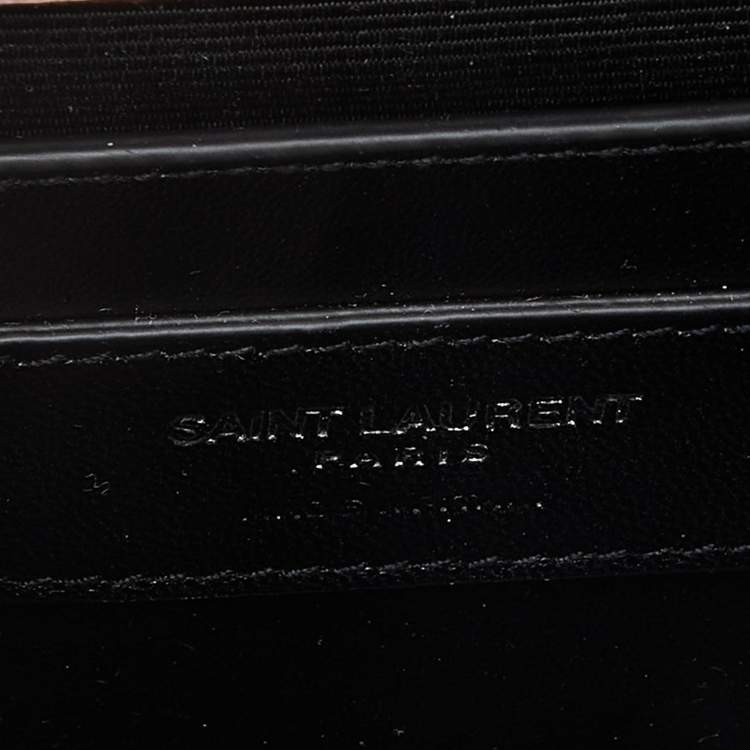 Pre Owned Saint Laurent Pink Leather Small Monogram Kate Wallet on Chain