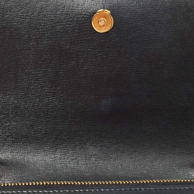 Pre Owned Saint Laurent Black Leather Sunset Chain Wallet