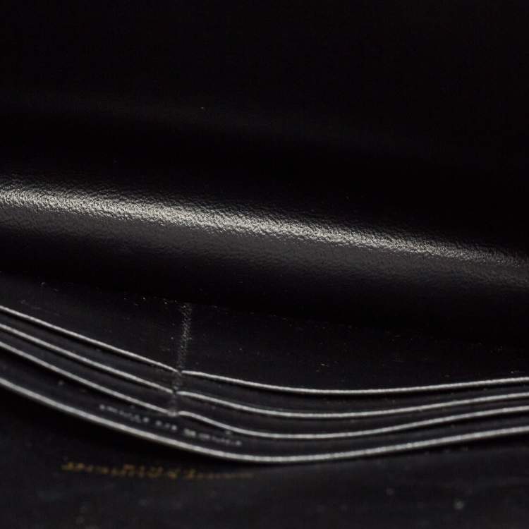 Pre Owned Saint Laurent Black Leather Sunset Chain Wallet