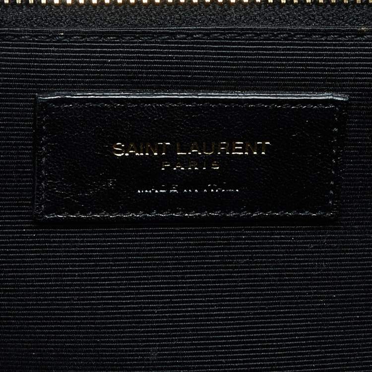 Pre Owned Saint Laurent Burgundy Matelassé Leather Large Monogram Envelope Shoulder Bag