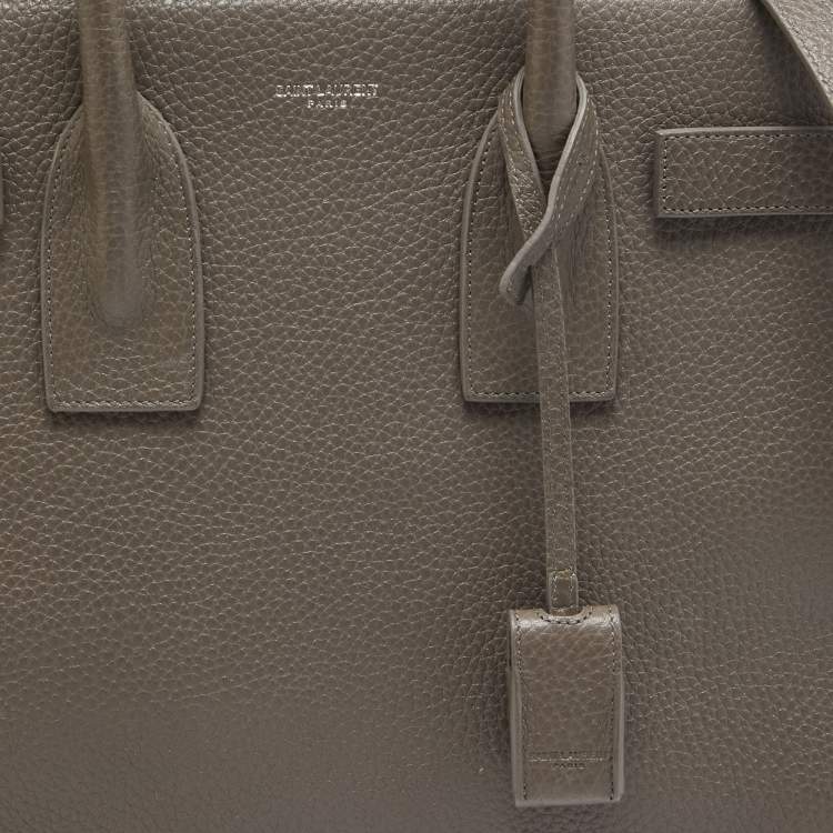 Pre Owned Saint Laurent Taupe Leather Small Classic Sac De Jour Tote