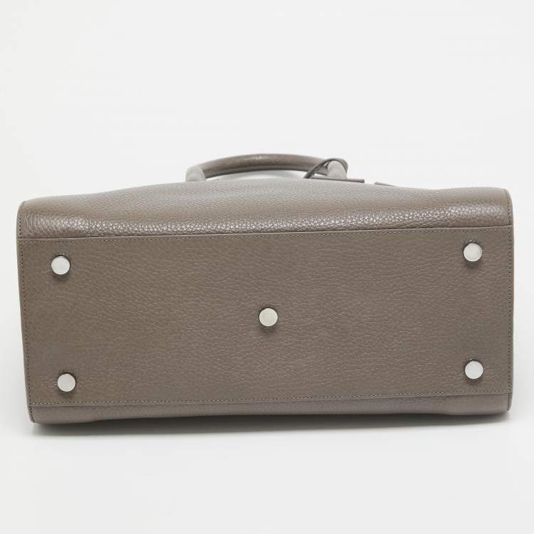 Pre Owned Saint Laurent Taupe Leather Small Classic Sac De Jour Tote