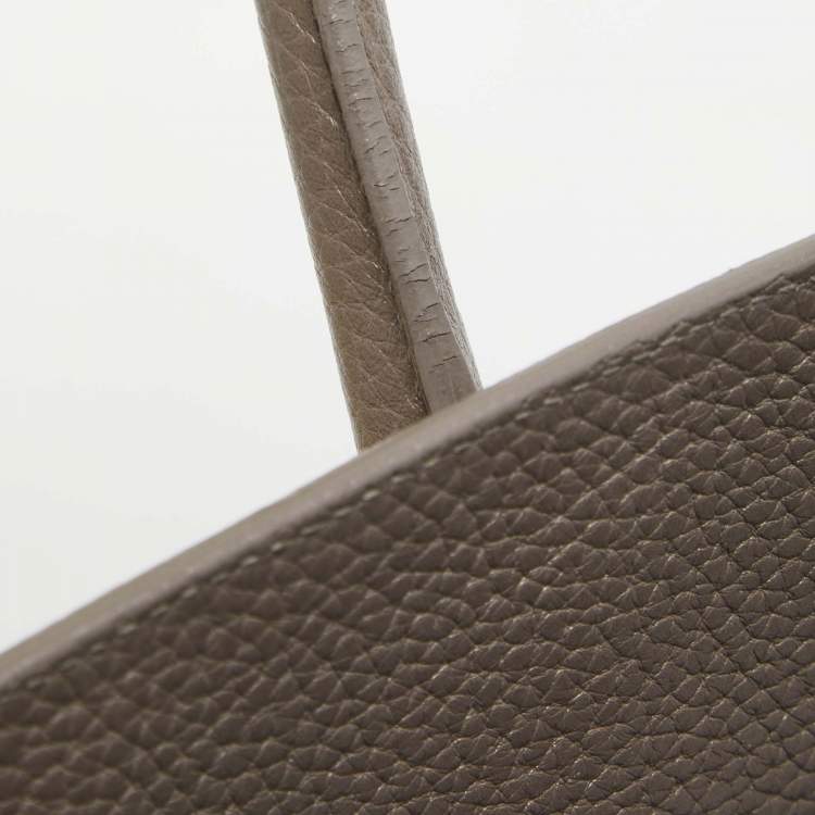 Pre Owned Saint Laurent Taupe Leather Small Classic Sac De Jour Tote
