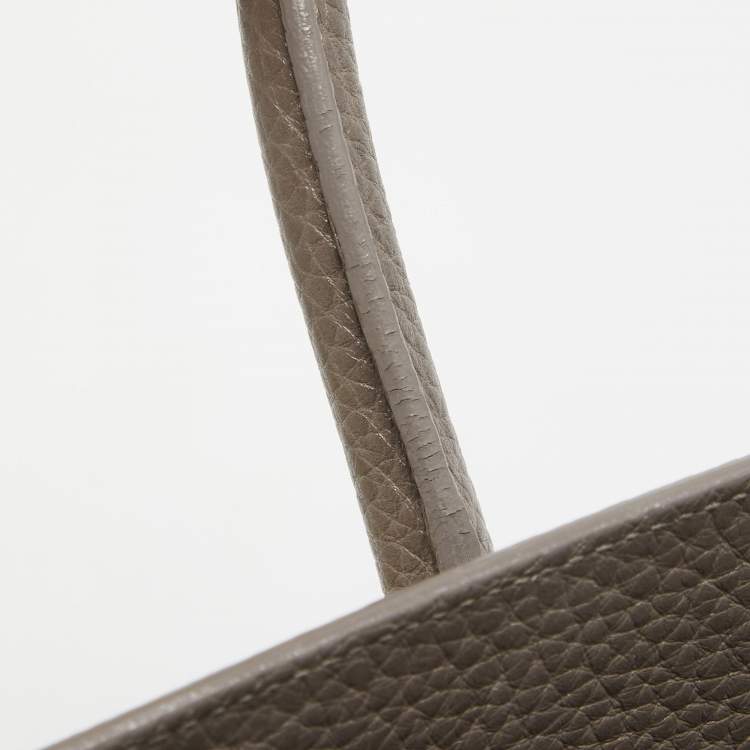 Pre Owned Saint Laurent Taupe Leather Small Classic Sac De Jour Tote