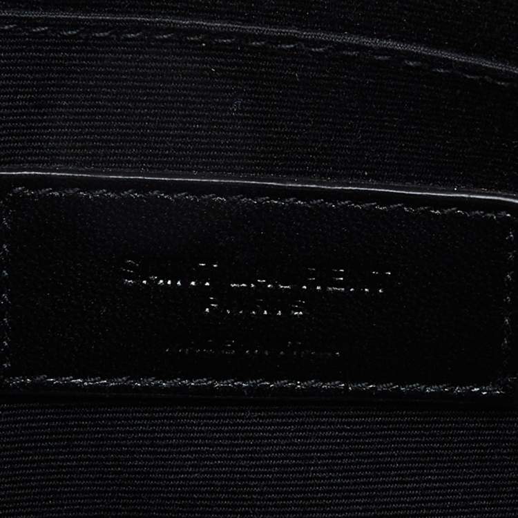 Pre Owned Saint Laurent Black/White Checkered Print Leather Clutch
