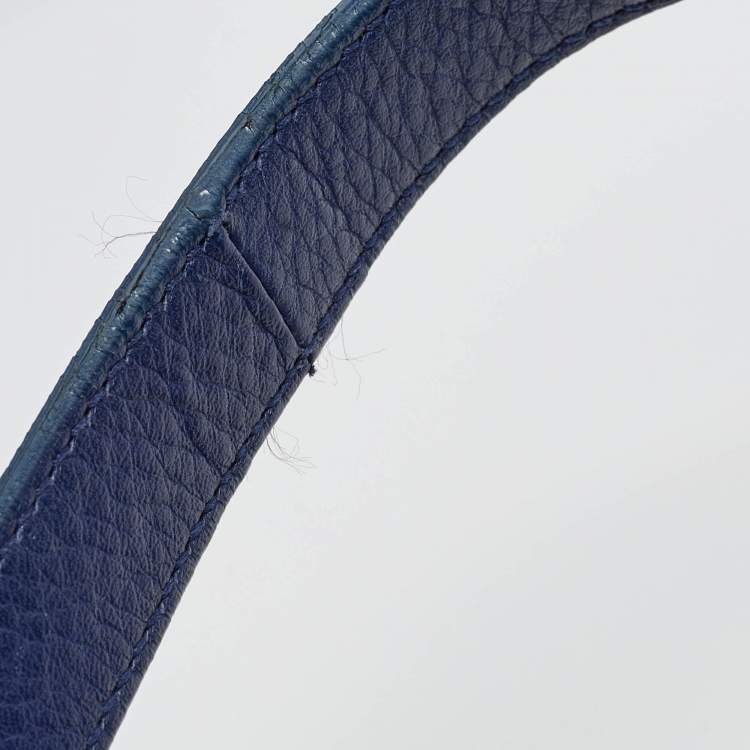 Pre Owned Saint Laurent Indigo Blue Leather Medium Muse Two Bag