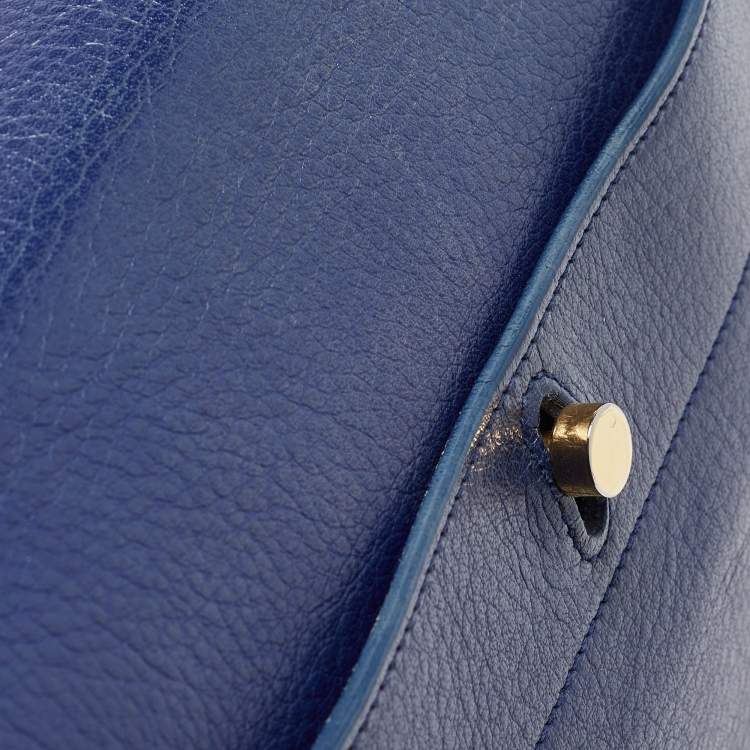 Pre Owned Saint Laurent Indigo Blue Leather Medium Muse Two Bag