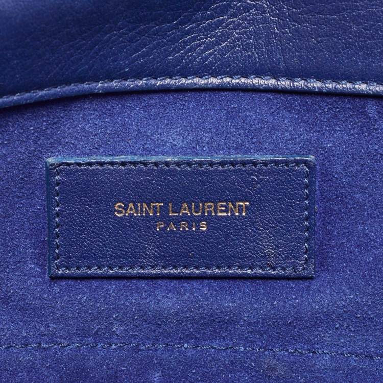 Pre Owned Saint Laurent Indigo Blue Leather Medium Muse Two Bag