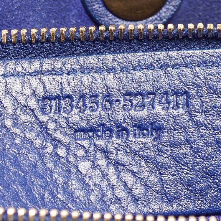 Pre Owned Saint Laurent Indigo Blue Leather Medium Muse Two Bag