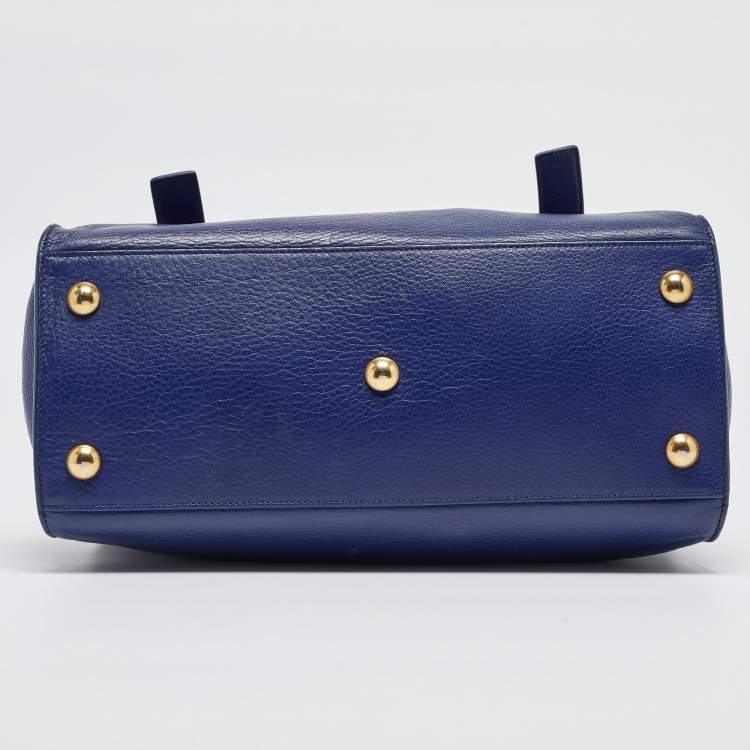 Pre Owned Saint Laurent Indigo Blue Leather Medium Muse Two Bag