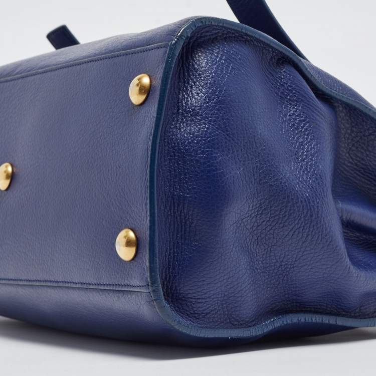 Pre Owned Saint Laurent Indigo Blue Leather Medium Muse Two Bag