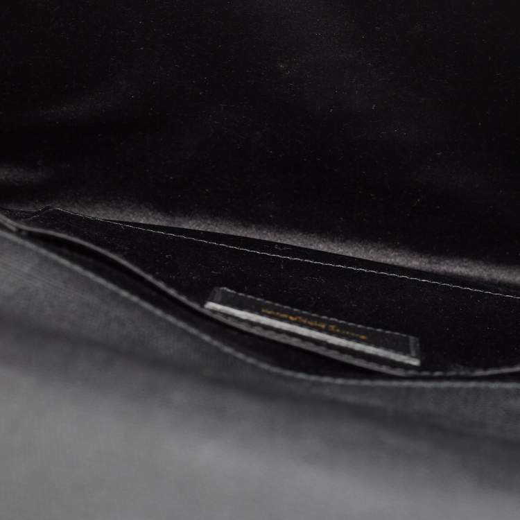 Pre Owned Saint Laurent Black Leather Y-Ligne Clutch