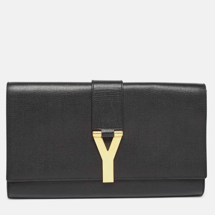 Saint Laurent Black Leather Y-Ligne Clutch Saint Laurent Paris | The ...