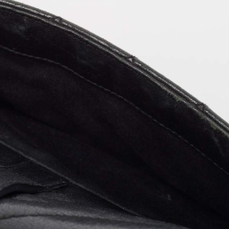 Pre Owned Saint Laurent Black Mix Matelasse Leather Medium Envelope Chain Bag