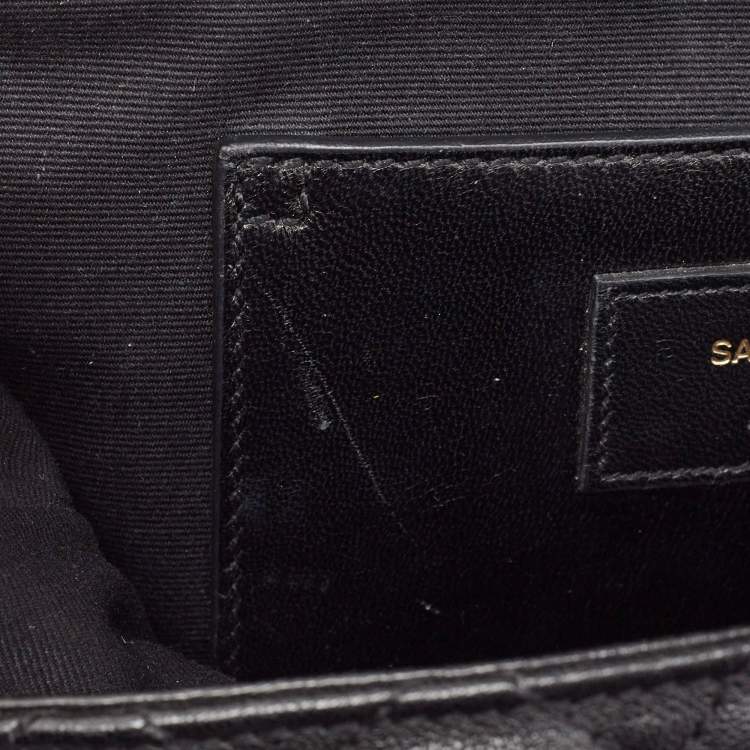 Pre Owned Saint Laurent Black Mix Matelasse Leather Medium Envelope Chain Bag