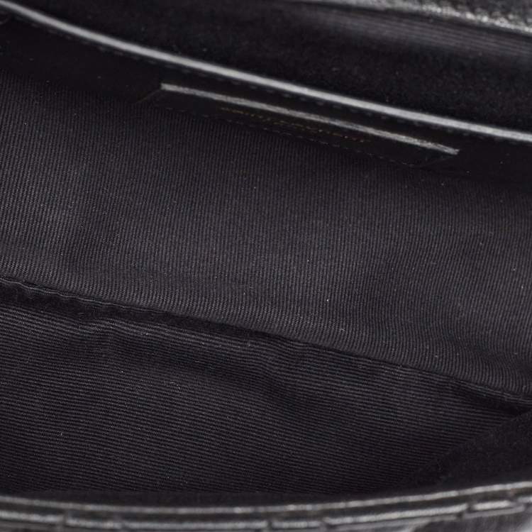 Pre Owned Saint Laurent Black Mix Matelasse Leather Medium Envelope Chain Bag