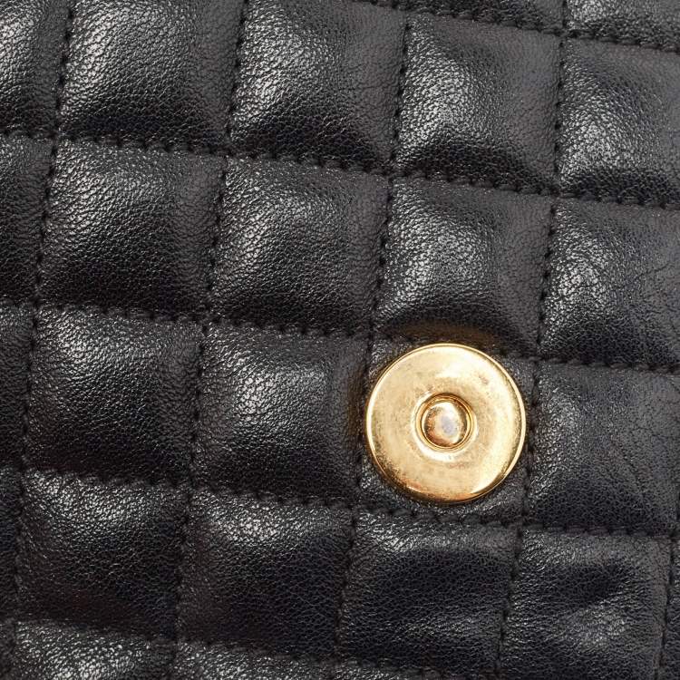 Pre Owned Saint Laurent Black Mix Matelasse Leather Medium Envelope Chain Bag