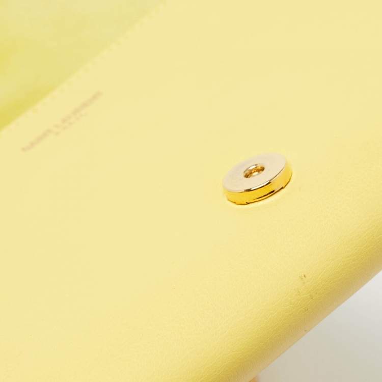 Pre Owned Saint Laurent Yellow Leather Mini Chyc Crossbody Bag