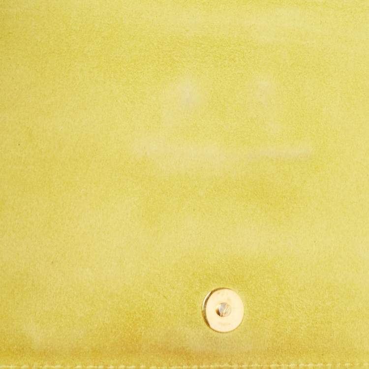 Pre Owned Saint Laurent Yellow Leather Mini Chyc Crossbody Bag