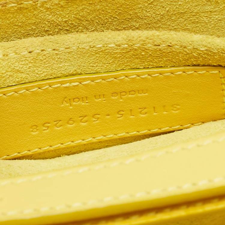 Pre Owned Saint Laurent Yellow Leather Mini Chyc Crossbody Bag