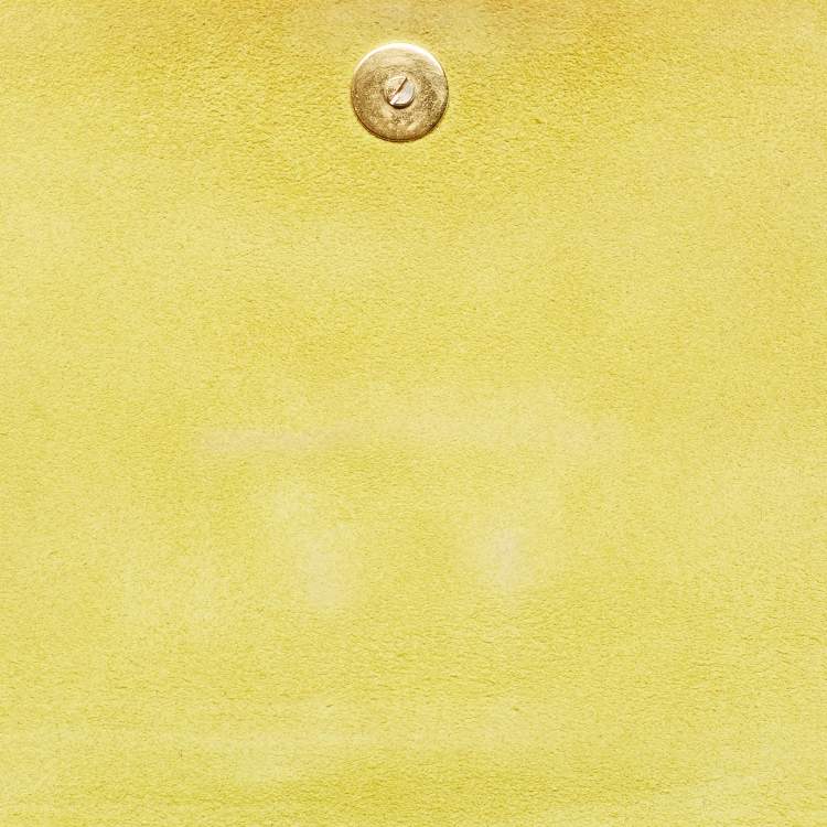 Pre Owned Saint Laurent Yellow Leather Mini Chyc Crossbody Bag