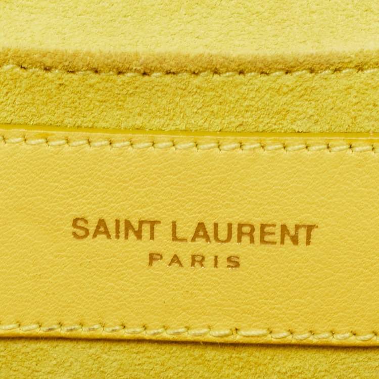 Pre Owned Saint Laurent Yellow Leather Mini Chyc Crossbody Bag