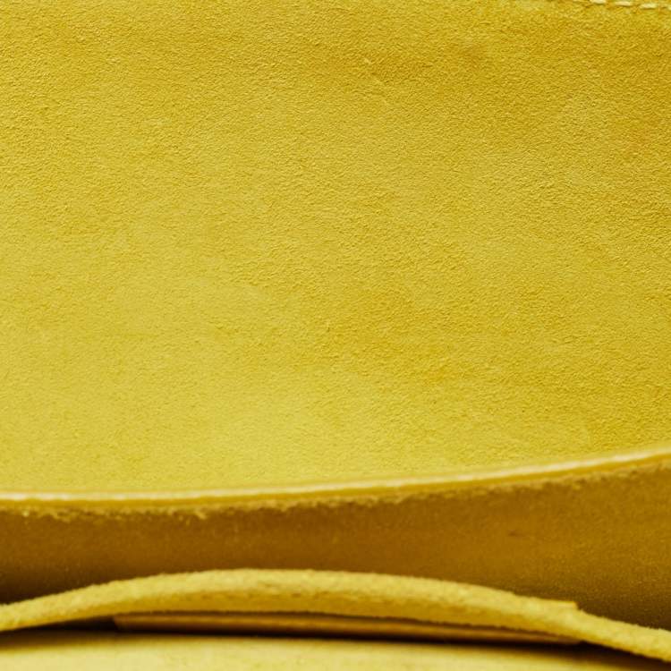 Pre Owned Saint Laurent Yellow Leather Mini Chyc Crossbody Bag
