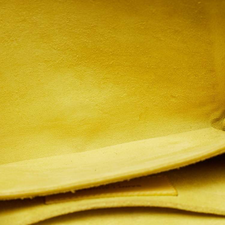Pre Owned Saint Laurent Yellow Leather Mini Chyc Crossbody Bag
