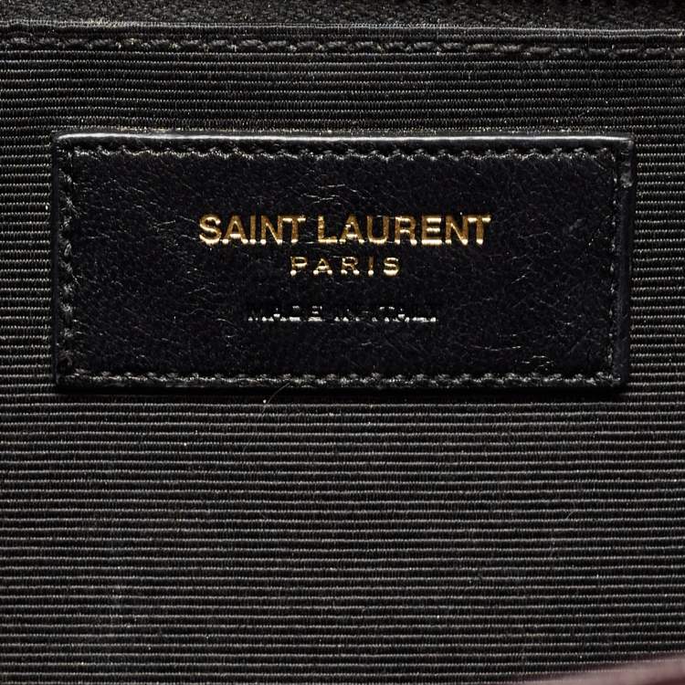 Pre Owned Saint Laurent Burgundy Matelasse Leather Large Monogram Envelope Shoulder Bag