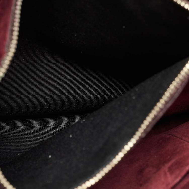 Pre Owned Saint Laurent Dark Burgundy Leather Small Classic Sac De Jour Tote