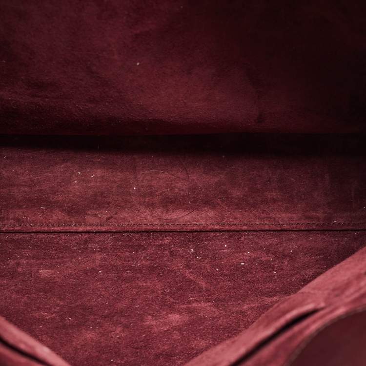 Pre Owned Saint Laurent Dark Burgundy Leather Small Classic Sac De Jour Tote