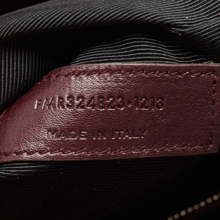 Pre Owned Saint Laurent Dark Burgundy Leather Small Classic Sac De Jour Tote