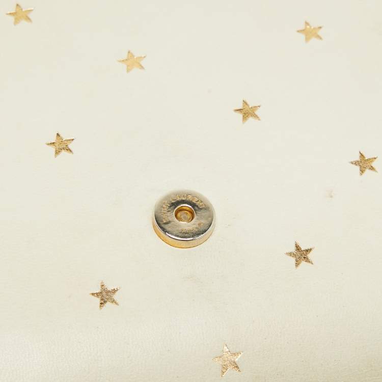 Pre Owned Saint Laurent Cream Leather Medium Kate Star Shoulder Bag