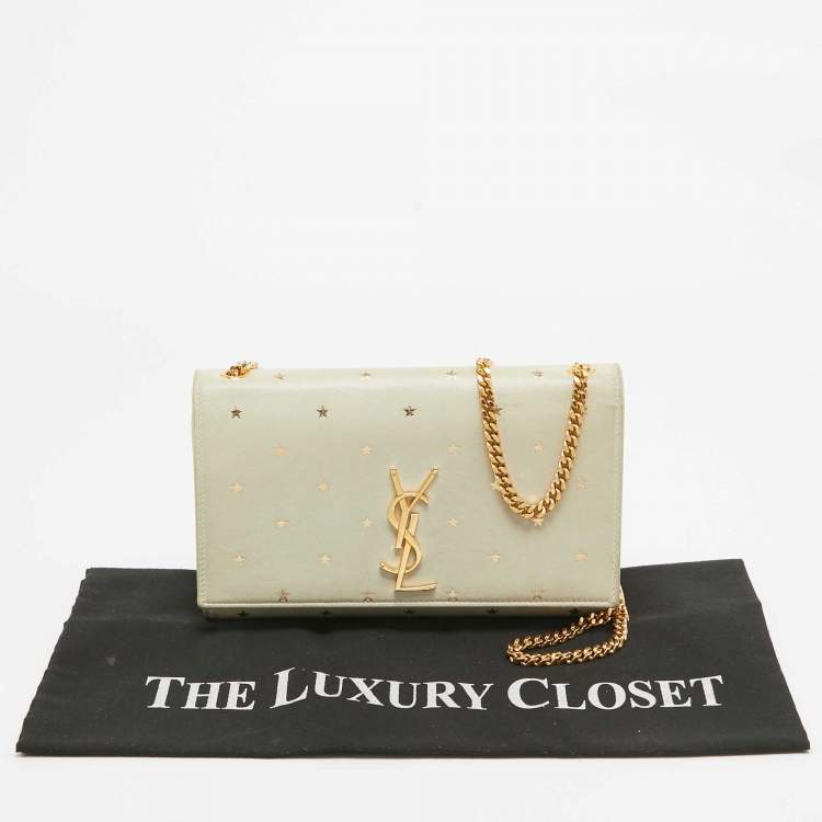 Pre Owned Saint Laurent Cream Leather Medium Kate Star Shoulder Bag