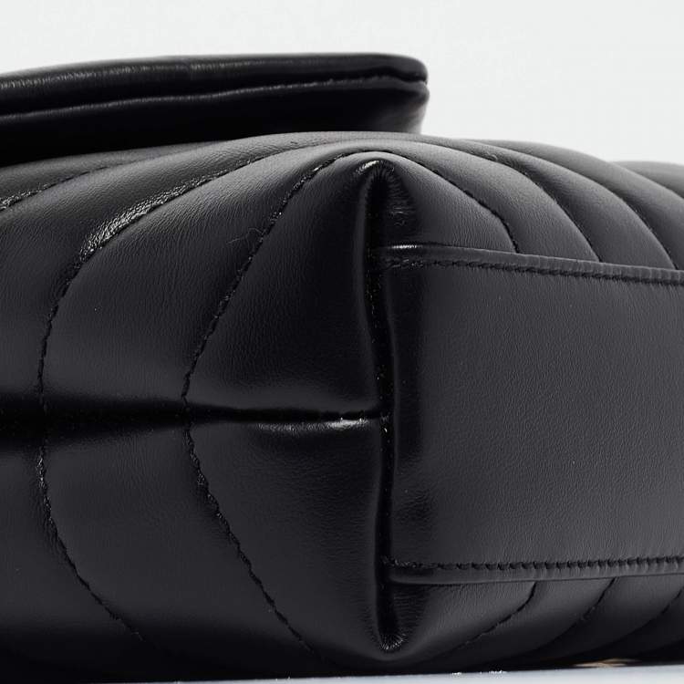 Pre Owned Saint Laurent Black Quilted Leather Toy Loulou Crossbody Bag