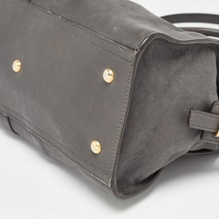 مملوكة مسبقًا Saint Laurent Grey Leather Small Cabas Chyc Tote