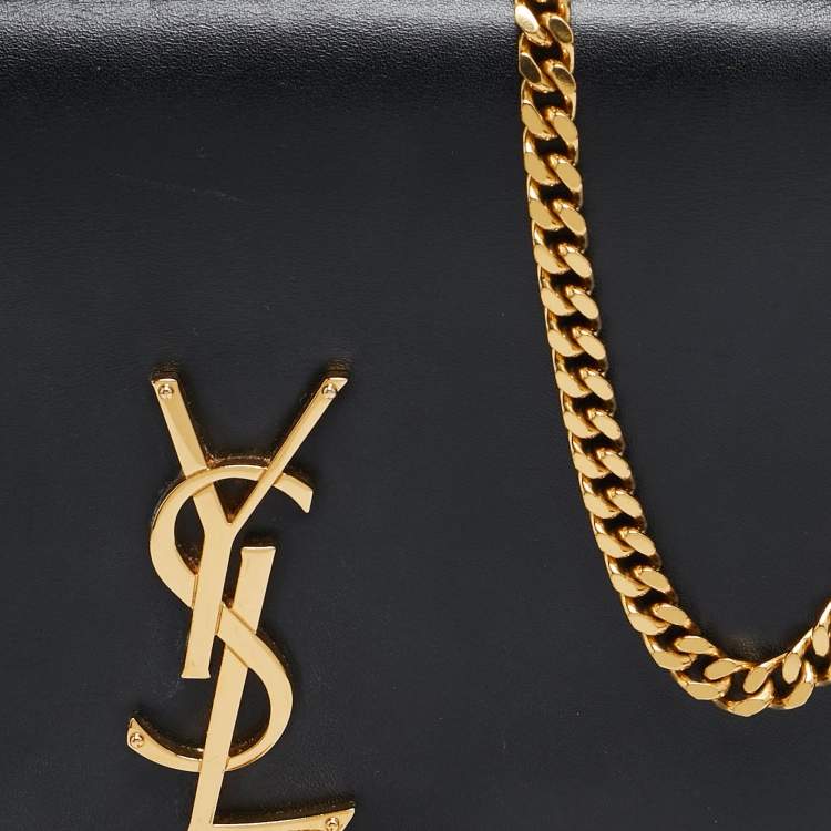 Pre Owned Saint Laurent Black Leather Kate Tassel Shoulder Bag