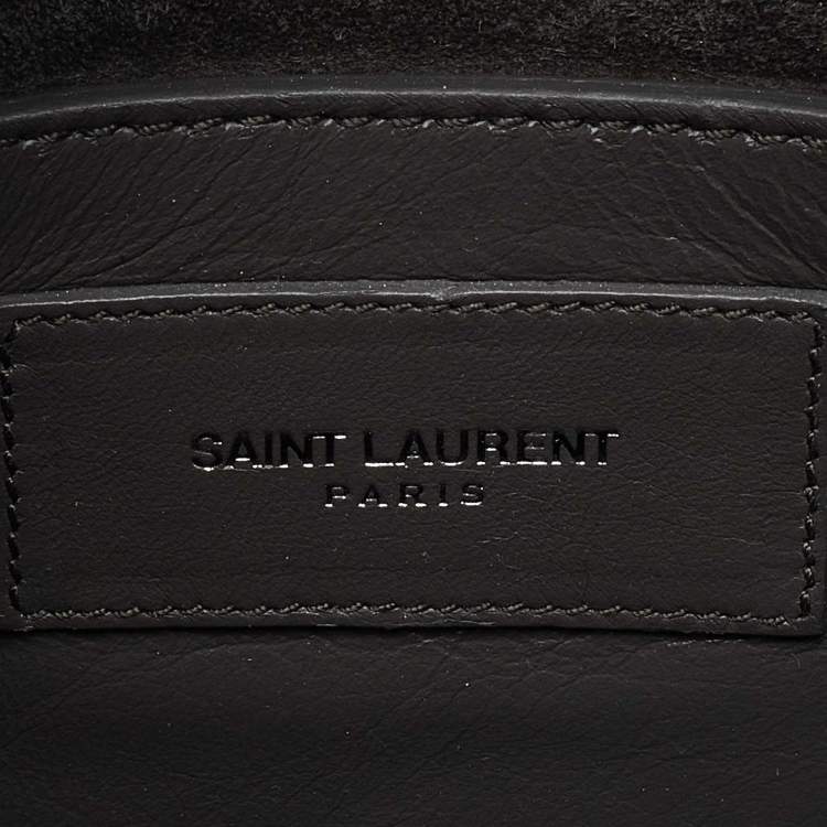 Pre Owned Saint Laurent Silver Leather Classic Baby Duffle Bag