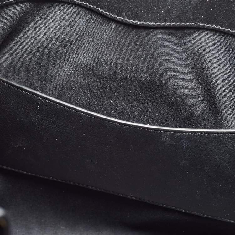 Pre Owned Saint Laurent Black Leather Medium Manhattan Tote