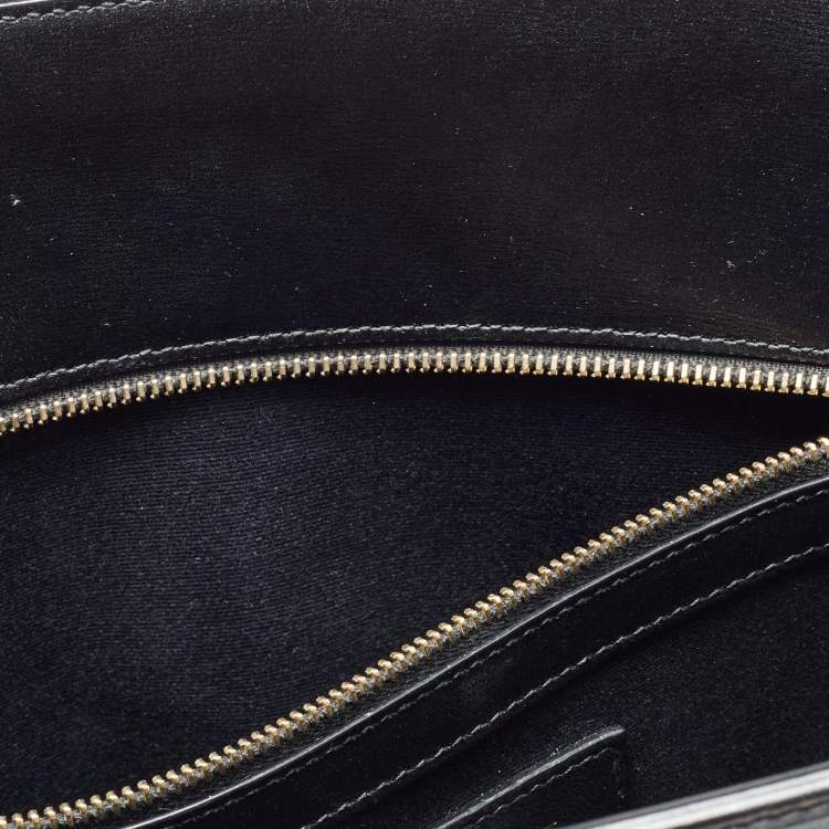 Pre Owned Saint Laurent Black Leather Medium Manhattan Tote
